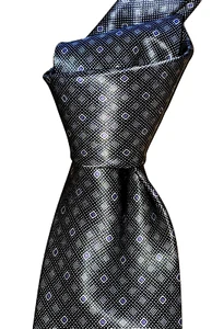 $295 NWT BRIONI Black white Diamond & Pindots 3.6" Handmade Satin silk neck Tie - Picture 1 of 6