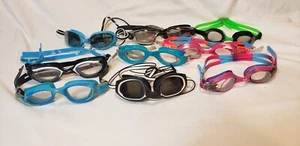 9 Pairs Of Swimming Goggles Assorted Sizes And Brands Speedo Tyr - Picture 1 of 3