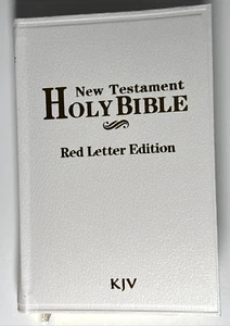 Holy Bible Book New Testament Red Letter Jesus King James KJV White Mini Pocket - Picture 1 of 7
