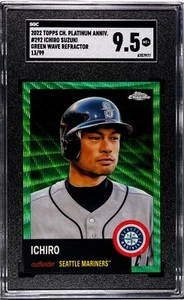 Topps 2022 cromo platino aniversario - #292 Ichiro Suzuki verde/99 SGC 9,5 - Imagen 1 de 1