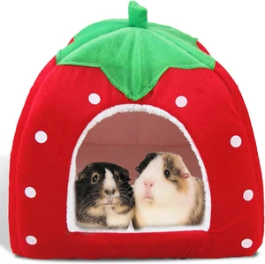 Guinea Pig Bed, Cozy Rabbit Hideout with Warm Fleece Washable Cuddle Cup Winter - Picture 1 of 12