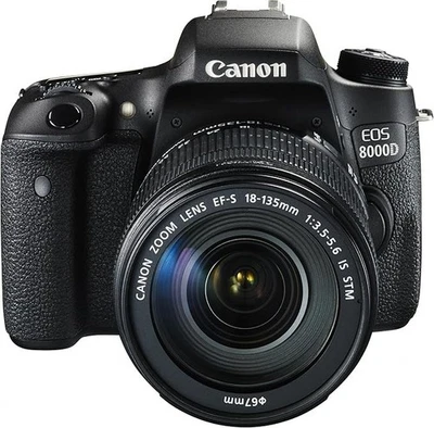 Canon EOS 8000D Digital SLR Camera Lens Kit EF-S18-135mm F3.5-5.6 IS STM Black - Image 1 of 4