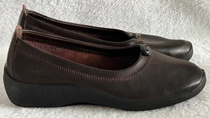 PATRIZIA by Spring Step Women’s Brown Leather Low Wedge Slip On Sz 39 EU 8.5 US - Picture 1 of 10