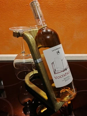 Portabottiglie Vino e Calici Design 3D - Wine Bottle & Glass Holder Stand - Image 1 of 3