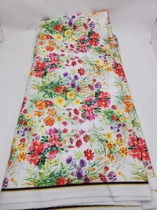 NUOVO tessuto arte giardino Ambesonne colore acqua peonie e fiori selvatici circa 11 yds - Foto 1 di 6