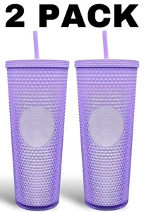 Starbucks 2023 Ombré Iridiscente Púrpura Lila Bling Venti Vaso Tachonado 2 PACK - Imagen 1 de 5