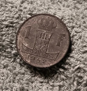 Belgien 1 Franc 1942, stark zirkuliert, siehe Fotos!! - Bild 1 von 13