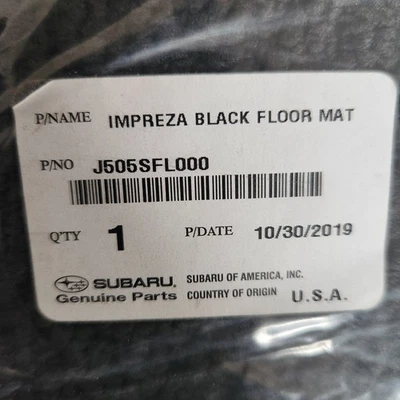 Juego de alfombrillas negras Subaru Impreza 2017-2022 OEM J505SFL000 Foto 1 de 4