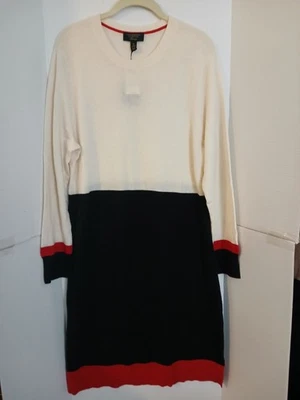 Womens Charter Club Cashmere Sweater Dress Cream Multi Long Sleeve XL $44.99 NWT - Image 1 of 4