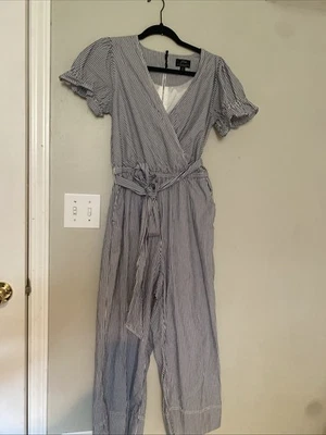 Mono para mujer J.CREW azul y blanco a rayas algodón nailon talla 4 Foto 1 de 3