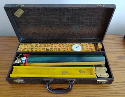 Vintage 1960s Mah Jongg By Cardinal Products New York  Mahjong 164 Tiles 5 Racks - Image 1 of 4