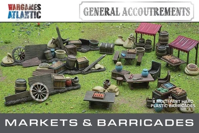 Wargames Atlantic Markets And Barricades Fantasy Wargaming Terrain FREE POST - Image 1 of 4