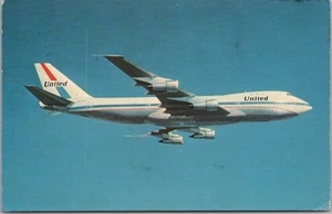 UNITED AIR LINES Aviation Advertising Postcard Boeing 747 "Friendly Skies" 1971 - Picture 1 of 2