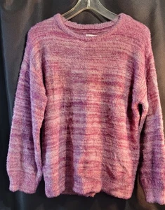 Nuevo con etiquetas Suéter Pullover Knox Rose Púrpura Varigado Suave Difuso Manga Larga Pequeño - Imagen 1 de 12