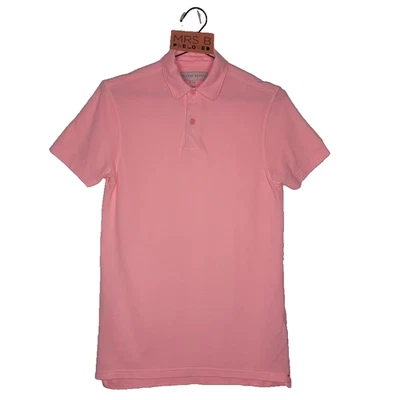 Polo Orlebar Marrón XS Pequeño Rosa Manga Corta Mezcla de Algodón Logo Tab Preciado Foto 1 de 4