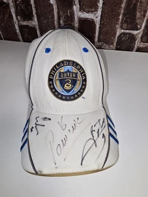Adidas Blanco Philadelphia Union Autografiado MLS Flex Sombrero/Gorra S/M Firmado Foto 1 de 4