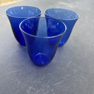 Hand blown cobalt blue shot glass set - Picture 1 of 7