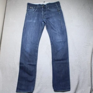 G-Star 3301 Jeans Mens 34x35 Straight Leg Raw Blue Denim Button Fly Classic Fit - Picture 1 of 14