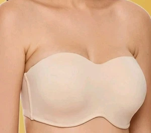 DELIMIRA Women's Strapless Bra Unlined Underwire W592J CL# 9 Rose White New - Picture 1 of 6