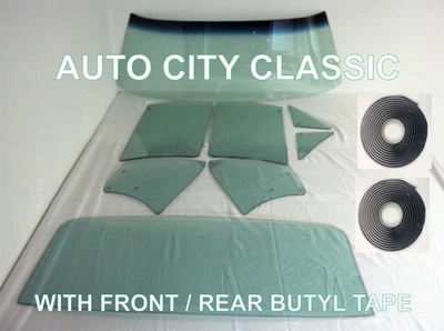 Only Buick Olds Pontiac 1964 2 puertas HT vidrio parabrisas laterales trasero verde butilo Foto 1 de 4