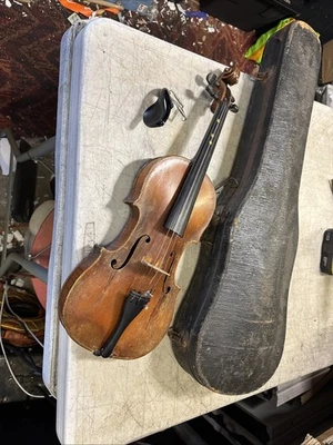 Sello quemado trasero e interior Hopf antiguo 4/4 violín 2 piezas trasero, hecho en Alemania restaurar Foto 1 de 4
