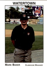 1996 Watertown Indians Team Issue #2 Mark Baker Clubhouse Manager Watertown NY