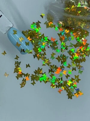 Holographic Yellow Butterflies Nail Glitter | 1 TSP | Gel Nail Art & Acrylic - Image 1 of 4