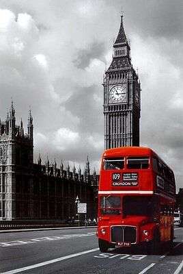 Big Ben Londres Rojo Autobús Decoración De Pared Estampado Póster Moderno Hogar • 14.42€