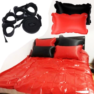 Sábana bajera tamaño king goma ajustable impermeable parejas amor sexo almohada inflable - Imagen 1 de 21