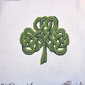 LUCINDA NEEDLEPOINT CANVAS: CELTIC SHAMROCK BM - Picture 1 of 2