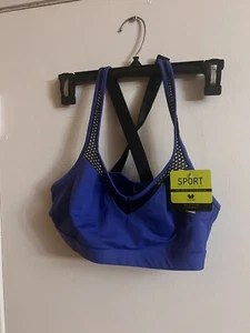 WACOAL~38 A/B~852214~Dazzling Blue / Black Wire Free Medium Impact Sports Bra - Picture 1 of 3