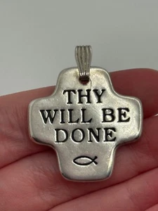 James Avery Retired Sterling Silver Thy Will Be Done Pocket Cross Pendant READ - Picture 1 of 9