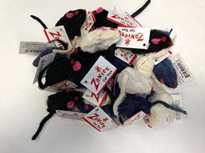 20 Furry Rattling Mice Catnip  Made Of Real Rabbit Fur Cat Toy Mouse Fun play - Image 1 of 2