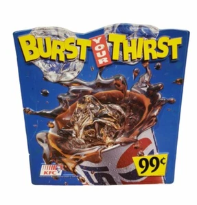 Vintage 1995 Pepsi KFC Burst Your Thirst Sign 16"x15" - Picture 1 of 8