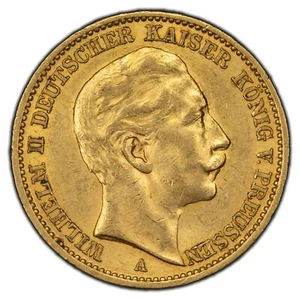 1910-A Germany Prussia 20 Mark Gold Coin - Picture 1 of 2
