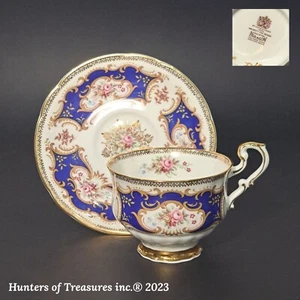 Vintage Paragon by appointment to her majesty The Queen gold and blue teacup set - Picture 1 of 8