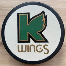 Kalamazoo Wings White Logo IHL Souvenir Hockey Puck International League 