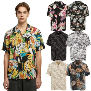 Urbanclassics Viscose Leisure Shirt AOP Resort Shirt Flowers Floral Print - Picture 1 of 90