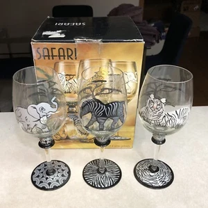 3 Home Essentials And Beyond Safari Wine Goblets New - Picture 1 of 12
