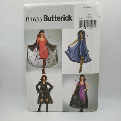 Butterick BP418 4633 Sexy Vampire Devil Goth Costume Pattern Size L-XL Uncut  - Image 1 of 4