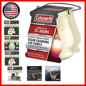 Versatile Color Changing Outdoor LED Citronella Candle with Metal Handle - 25hrs - Picture 1 of 9
