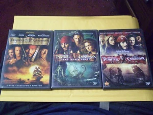 (3) Disney Pirates of the Caribbean DVD Lot: Pirates 1, 2 & 3 Johnny Depp - Picture 1 of 1