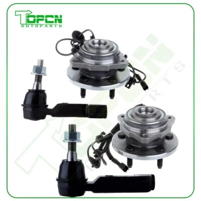 4x Fits 2002-2005 Jeep Liberty Front Wheel Bearing Hub Outer TieRod End w/ ABS - Image 1 of 4