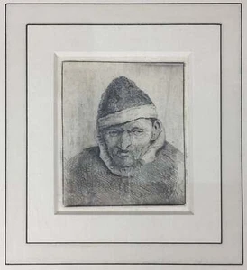 OSTADE, Adriaen van. ( 1610 - 1685): Peasant in a Pointed Fur Cap, ca. 1655 - Picture 1 of 2