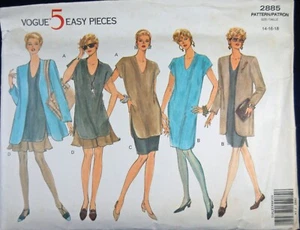 VINTAGE VOGUE PATTERN - FIVE EASY PIECES # 2885 - 1992 - SIZE 14-16-18 - Picture 1 of 2