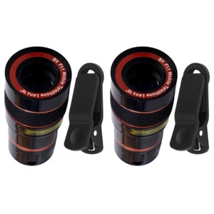 2pcs Portable Single Macro Lens Phone Lens With Clamps Clip On Macro Lens - Zdjęcie 1 z 12