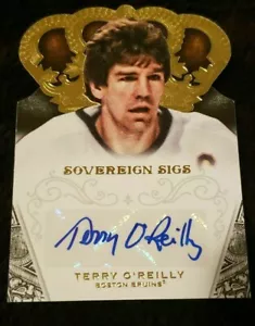 AUTÓGRAFO BRUINS TERRY O'REILLY 2013-14 CROWN ROYALE BOSTON CAPITÁN HOF COACH - Imagen 1 de 2