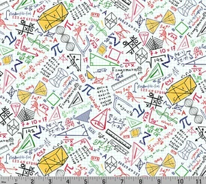 Math Equations Engineer Science Calculus Nerd Cotton Fabric Timeless Treasures - Picture 1 of 13