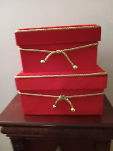 Two - Christmas - Red Velvet Gift Boxes  - Picture 1 of 4