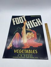 Foot High Vegetables Decorative Metal Sign